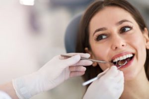 female at dentist